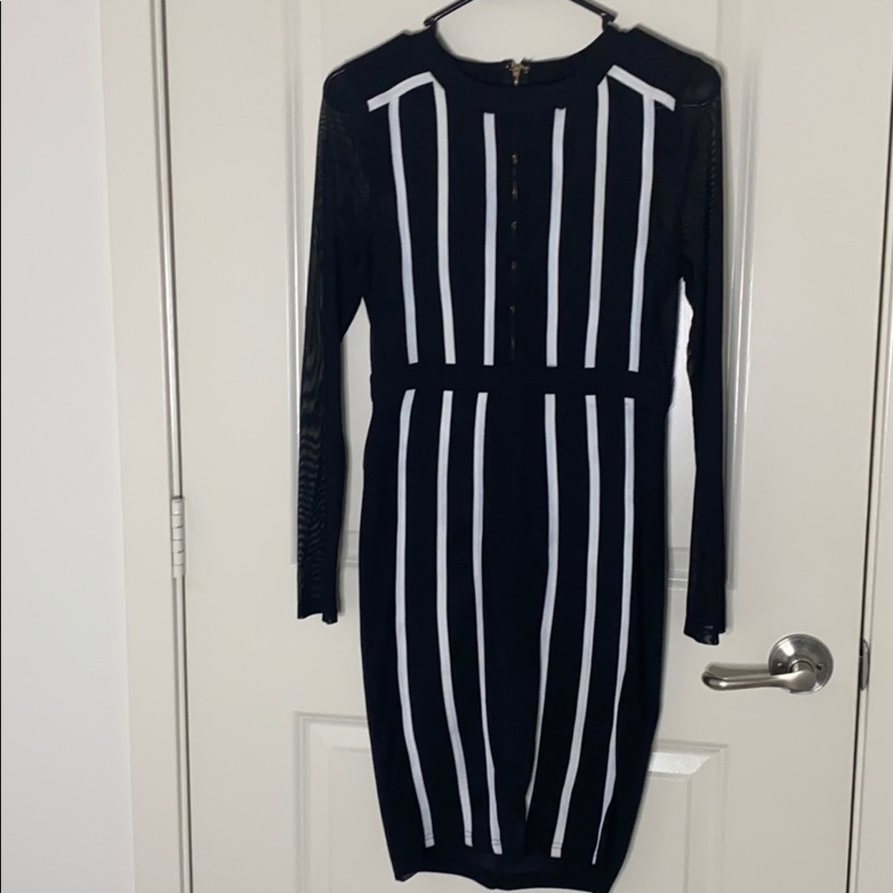 Black striped dress - size medium